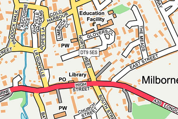 DT9 5ES map - OS OpenMap – Local (Ordnance Survey)