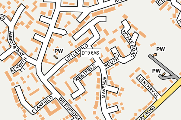 DT9 6AS map - OS OpenMap – Local (Ordnance Survey)