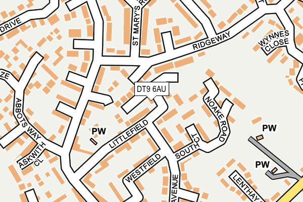 DT9 6AU map - OS OpenMap – Local (Ordnance Survey)