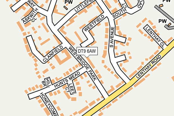 DT9 6AW map - OS OpenMap – Local (Ordnance Survey)