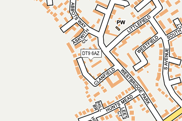 DT9 6AZ map - OS OpenMap – Local (Ordnance Survey)