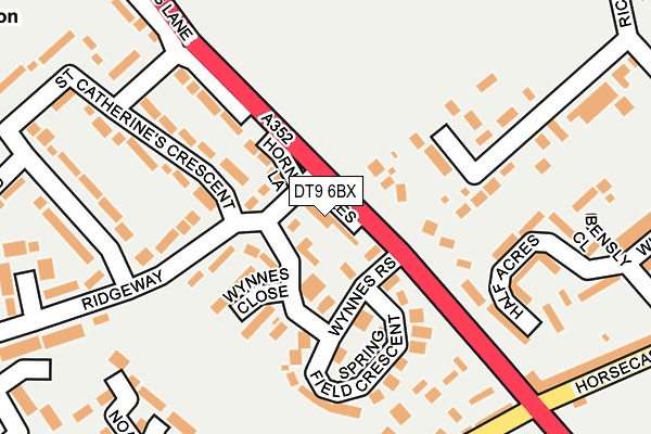 DT9 6BX map - OS OpenMap – Local (Ordnance Survey)
