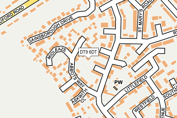 DT9 6DT map - OS OpenMap – Local (Ordnance Survey)