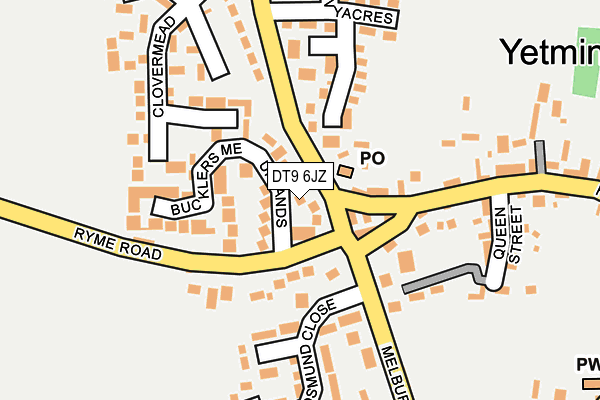 DT9 6JZ map - OS OpenMap – Local (Ordnance Survey)