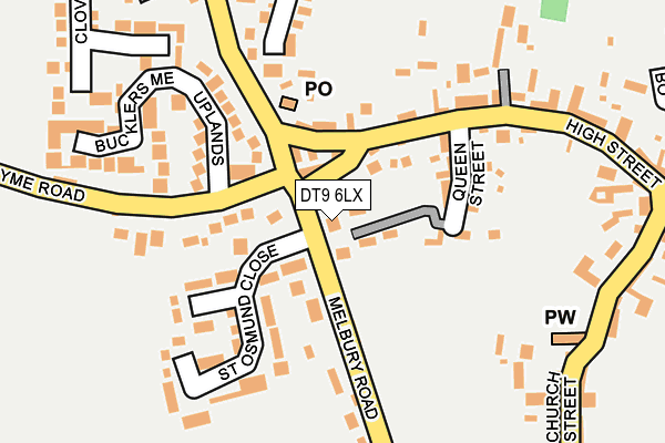 DT9 6LX map - OS OpenMap – Local (Ordnance Survey)