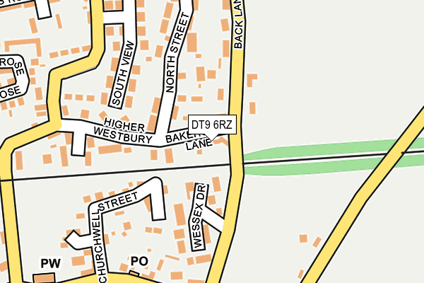 DT9 6RZ map - OS OpenMap – Local (Ordnance Survey)