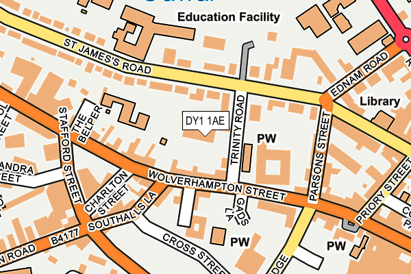 DY1 1AE map - OS OpenMap – Local (Ordnance Survey)