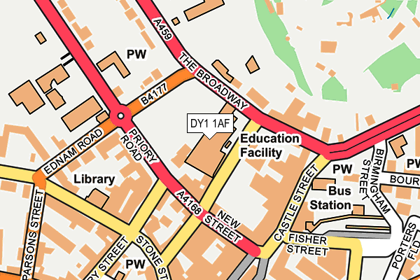 DY1 1AF map - OS OpenMap – Local (Ordnance Survey)