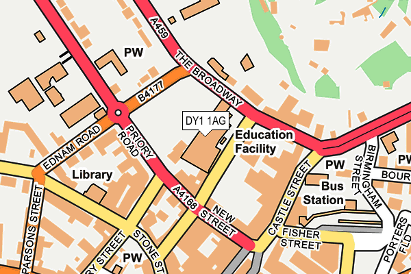 DY1 1AG map - OS OpenMap – Local (Ordnance Survey)
