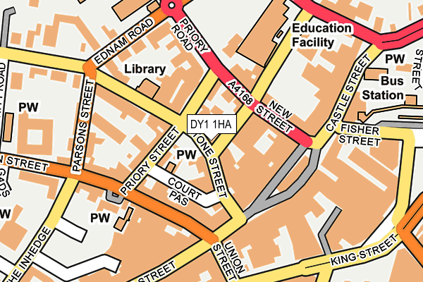 DY1 1HA map - OS OpenMap – Local (Ordnance Survey)