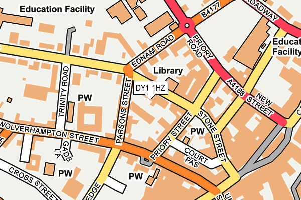 DY1 1HZ map - OS OpenMap – Local (Ordnance Survey)