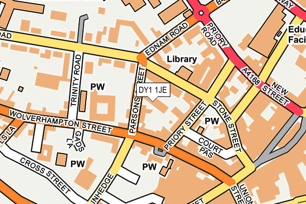 DY1 1JE map - OS OpenMap – Local (Ordnance Survey)