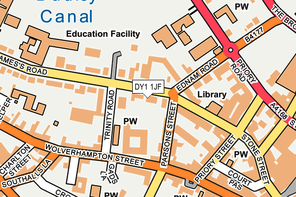 DY1 1JF map - OS OpenMap – Local (Ordnance Survey)