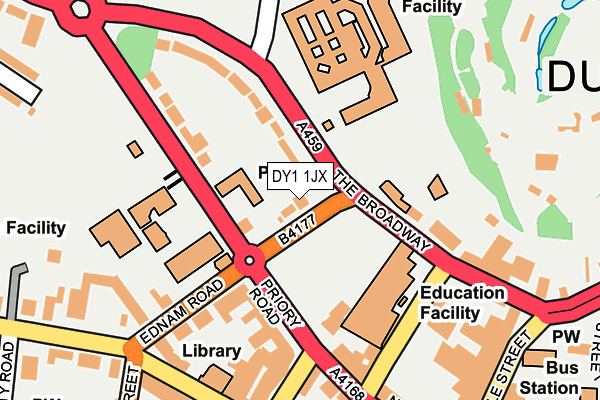 DY1 1JX map - OS OpenMap – Local (Ordnance Survey)