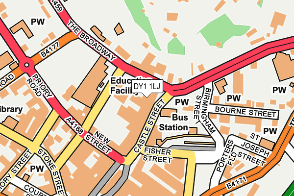 DY1 1LJ map - OS OpenMap – Local (Ordnance Survey)