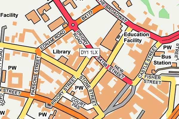 DY1 1LX map - OS OpenMap – Local (Ordnance Survey)