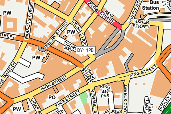 DY1 1PB map - OS OpenMap – Local (Ordnance Survey)