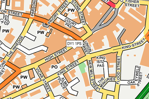 DY1 1PS map - OS OpenMap – Local (Ordnance Survey)