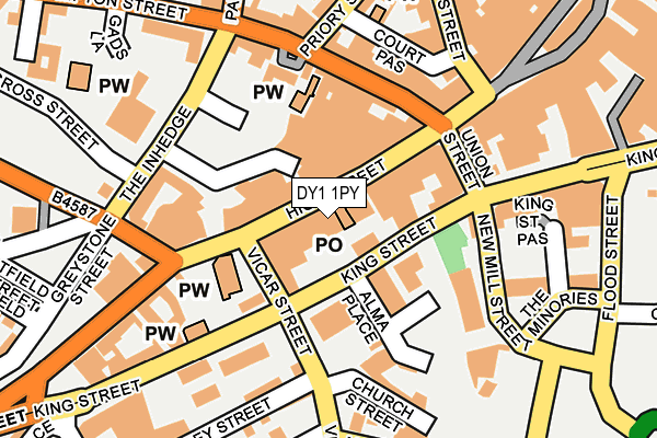 DY1 1PY map - OS OpenMap – Local (Ordnance Survey)