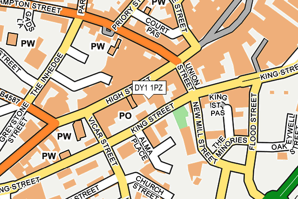 DY1 1PZ map - OS OpenMap – Local (Ordnance Survey)