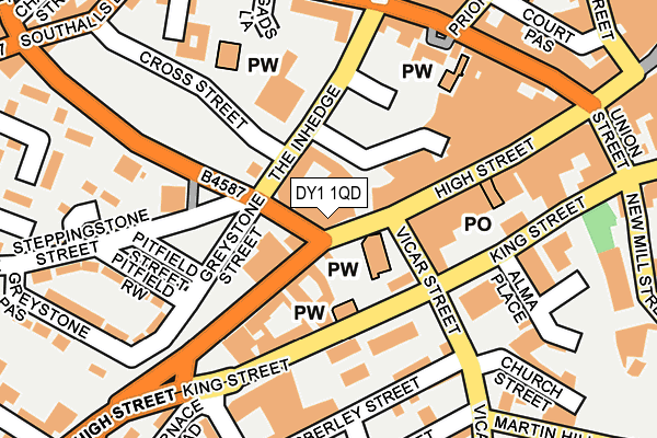 DY1 1QD map - OS OpenMap – Local (Ordnance Survey)