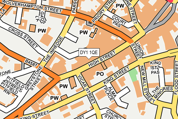 DY1 1QE map - OS OpenMap – Local (Ordnance Survey)