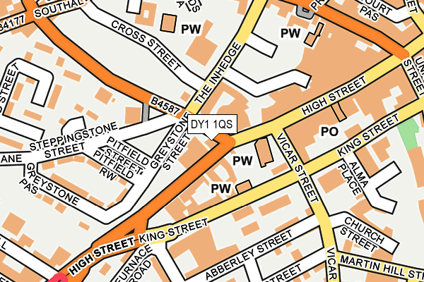 DY1 1QS map - OS OpenMap – Local (Ordnance Survey)