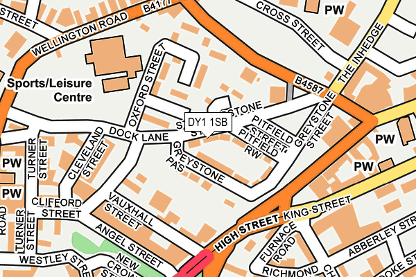 DY1 1SB map - OS OpenMap – Local (Ordnance Survey)