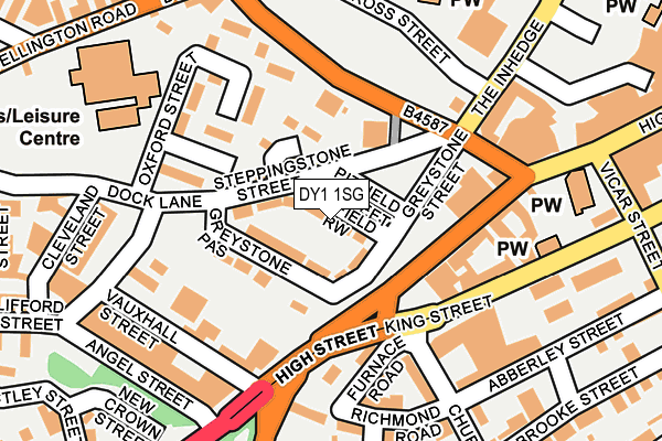 DY1 1SG map - OS OpenMap – Local (Ordnance Survey)