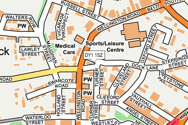 DY1 1SZ map - OS OpenMap – Local (Ordnance Survey)