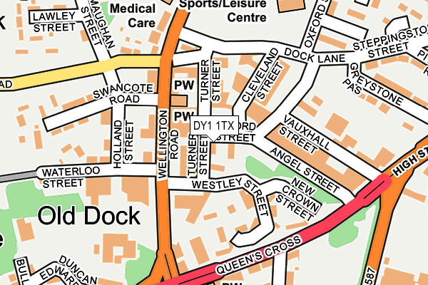 DY1 1TX map - OS OpenMap – Local (Ordnance Survey)