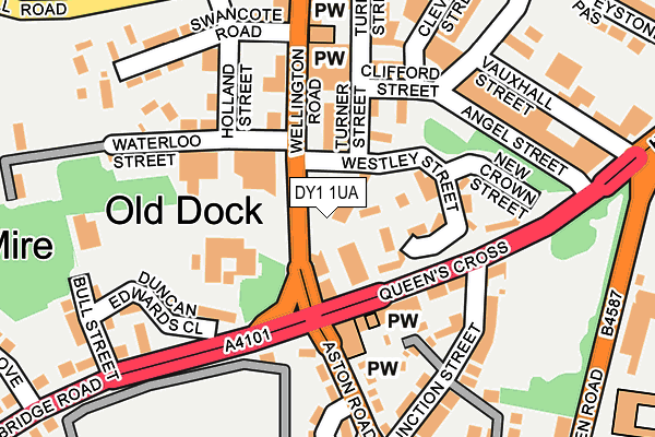 DY1 1UA map - OS OpenMap – Local (Ordnance Survey)