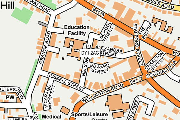 DY1 2AG map - OS OpenMap – Local (Ordnance Survey)