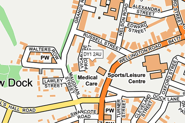 DY1 2AU map - OS OpenMap – Local (Ordnance Survey)
