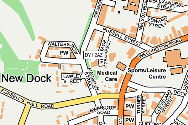 DY1 2AZ map - OS OpenMap – Local (Ordnance Survey)