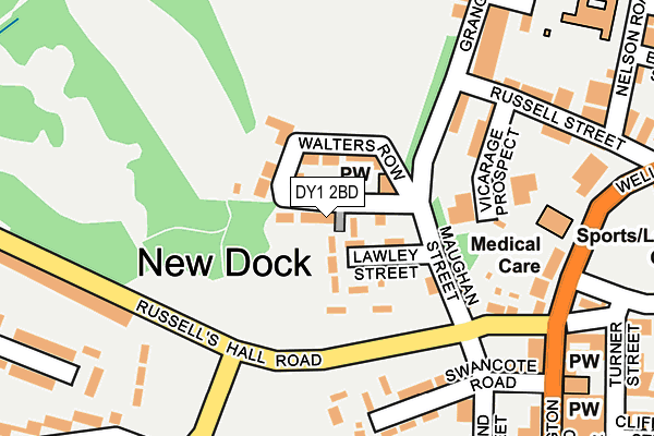 DY1 2BD map - OS OpenMap – Local (Ordnance Survey)