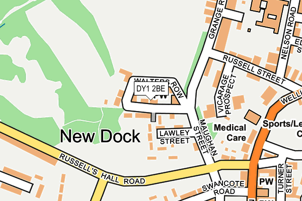 DY1 2BE map - OS OpenMap – Local (Ordnance Survey)