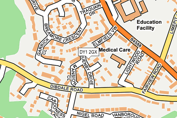 DY1 2GX map - OS OpenMap – Local (Ordnance Survey)