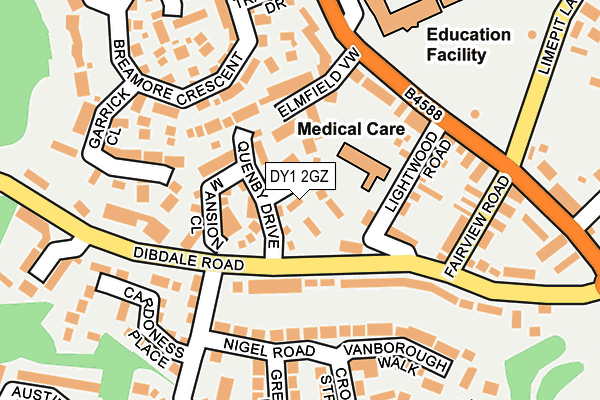 DY1 2GZ map - OS OpenMap – Local (Ordnance Survey)