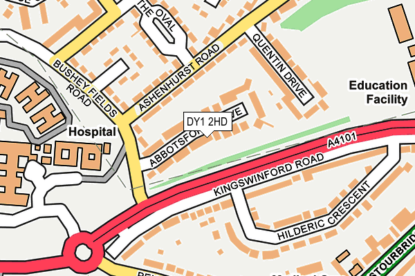 DY1 2HD map - OS OpenMap – Local (Ordnance Survey)