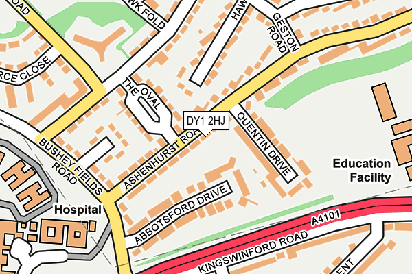 DY1 2HJ map - OS OpenMap – Local (Ordnance Survey)