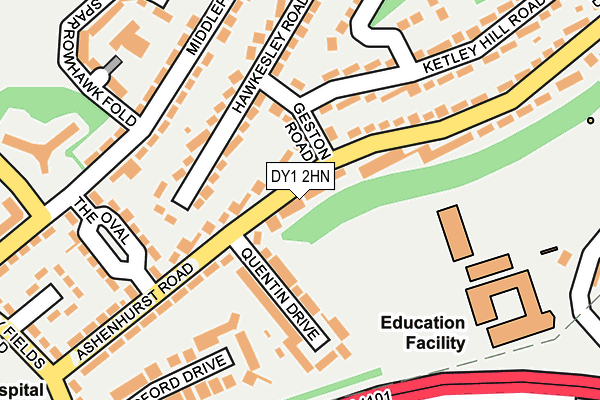 DY1 2HN map - OS OpenMap – Local (Ordnance Survey)
