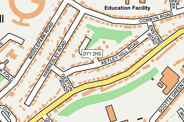 DY1 2HS map - OS OpenMap – Local (Ordnance Survey)