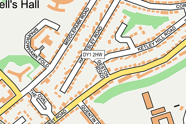 DY1 2HW map - OS OpenMap – Local (Ordnance Survey)