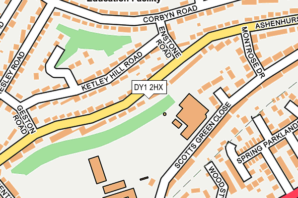 DY1 2HX map - OS OpenMap – Local (Ordnance Survey)