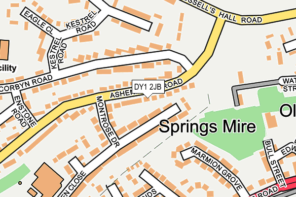 DY1 2JB map - OS OpenMap – Local (Ordnance Survey)