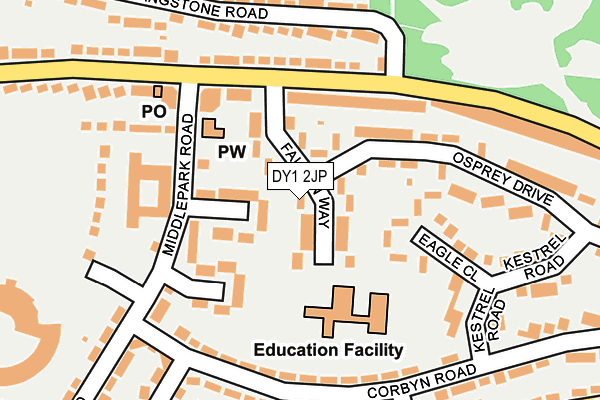 DY1 2JP map - OS OpenMap – Local (Ordnance Survey)