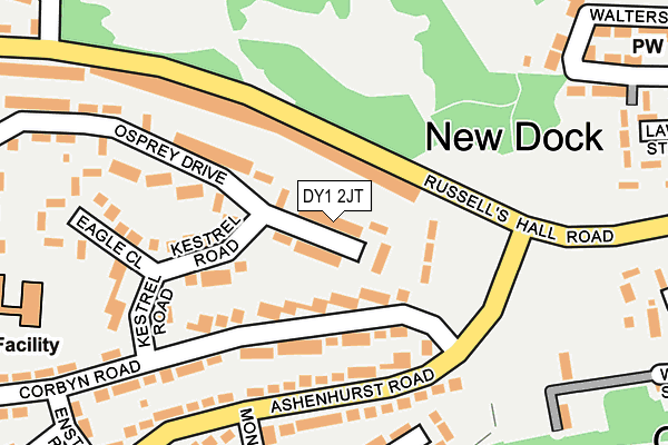 DY1 2JT map - OS OpenMap – Local (Ordnance Survey)