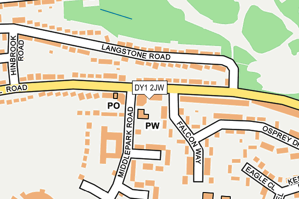 DY1 2JW map - OS OpenMap – Local (Ordnance Survey)