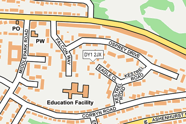 DY1 2JX map - OS OpenMap – Local (Ordnance Survey)